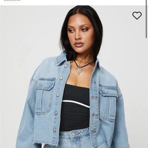 Princess Polly cropped denim jacket